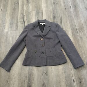 Jones Studio Separates Black & White Checkered 3 Button Blazer Women 8 Textured